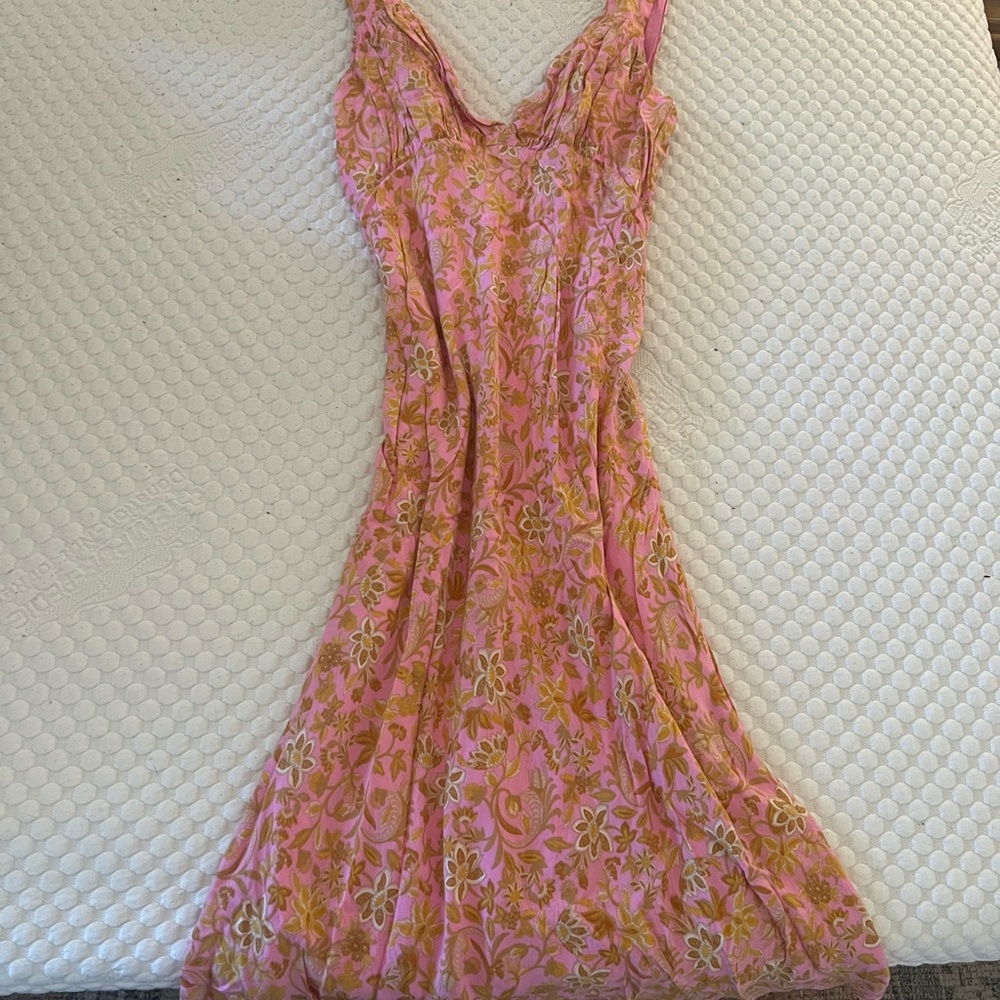 Floral Pink and Gold Women's Dress